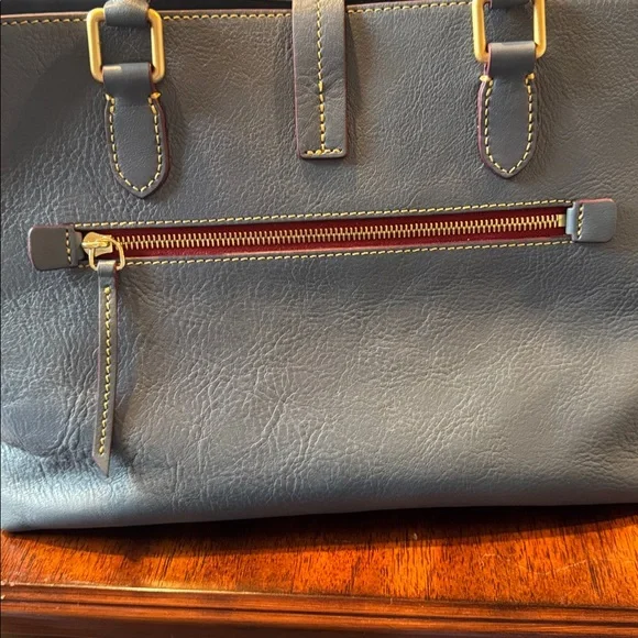 Dooney and Bourke Large Florentine Satchel Steel Blue - Picture 9 of 14